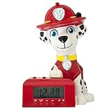 Nickelodeon Paw Patrol 2021319 Marshall Kids Night Light Alarm Clock with Characterised Sound 5.5 inches tall Red/White