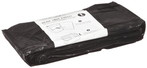 Janibell Polyethylene Continuous Waste Can Liner for 2-Gallon PRIVÉ Napkin Disposal System, Flat Seal, Black, 0.39 Mil, (Case of 10 Rolls, up to 30 Bags per Roll)