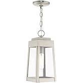 Livex Lighting 20854-91 Oslo - One Light Outdoor Hanging Lantern, Brushed Nickel Finish with Clear Glass