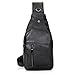Full Grain Leather Crossbody Sling Bag Anti Theft Chest Backpack Outdoor Travel Hiking Sports Daypacks