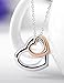 Love Heart Necklace for Girlfriend Double Heart Necklace Open Heart Necklace Memory of Love Necklace 2 Tone Necklace Womens Pendant Interlocking Heart Necklace Her Girlfriend Christmas Gifts
