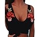 XWDA Women's Sleeveless Tee T-Shirt Floral Print Loose V Neck Vest Tank Tops