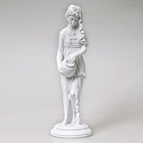 Pretty Rome Girl Sculptures and Statues Retro Home Decor Accent, Roman Decoration Collectible Figurine, Handmade Ornaments Resin Statuary Art, 9.8"H X 3.2"W, Modern White