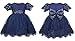 Lilax Baby Girl Newborn Lace Princess Wedding Party Dress Gown 4 Piece Deluxe Set 0-3 Months Navy