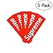 Supreme Sticker [ 5Pack, 7.5 x 2 inch Box Logo ] Waterproof Vinyl Supreme Stickers for Laptop, Car, Helmet, Skateboard, Luggage (5PACK)