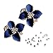 Demarkt 1PCS Fashion Elegant Cute Lady Girls Blue Flower Crystal Ear Stud Earrings