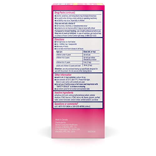 Children's Benadryl Allergy Plus Congestion Liquid, Made with