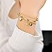 Cross Heart Stainless Steel Bracelets Adjustable Double-deck Chain Charm Love Gold Long Bangle Bracelets for Women Girls