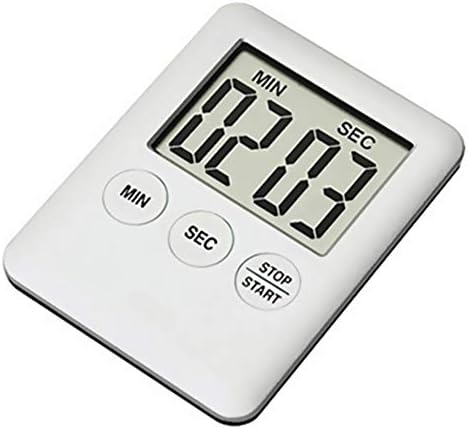 ihreesy Digital Kitchen Timer LED Display Simple Operation Loud Alarm Minute Second Count Up Countdown for Kitchen, Homework, Exercise, Game,White