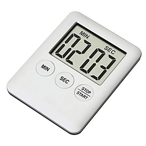 ihreesy Digital Kitchen Timer LED Display Simple Operation Loud Alarm Minute Second Count Up Countdown for Kitchen, Homework, Exercise, Game,White