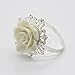 AngHui ShiPin 10pcs White Rose Napkin Ring Serviette Holder for Wedding Party Dinner Table Decor for Christmas Table