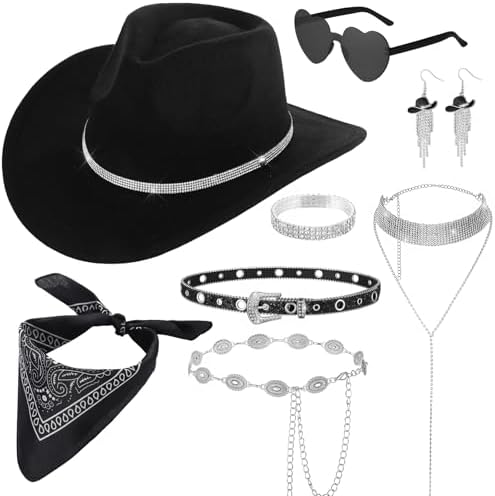 Western Cowboy Hat Set with Bracelet and Earrings Bohemian Vintage Amazon.com: Inbagi 3 Pcs Women main image 4