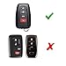 iJDMTOY Glossy Metallic Black Exact Fit Key Fob Shell Cover Compatible with 2017/2018-up Toyota Camry Prius Prime Mirai C-HR, etc w/Push Start Engine Feature