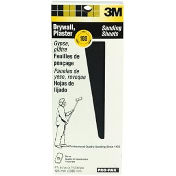 3M 99432NA Drywall Sanding Sheet 100C-Grit, 4 3/16 by 11 1/4-Inch, 25-Pack