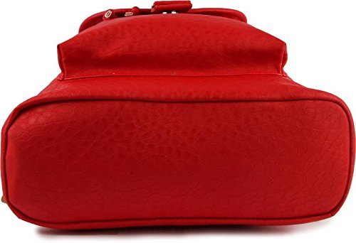 alice girls leather backpacks /students school bags - red