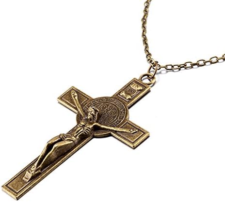 Mind Singer Crucifix Cross Retro Bronze Brass Color Zink Alloy Metal Pendant Necklace Gift Box Packaged