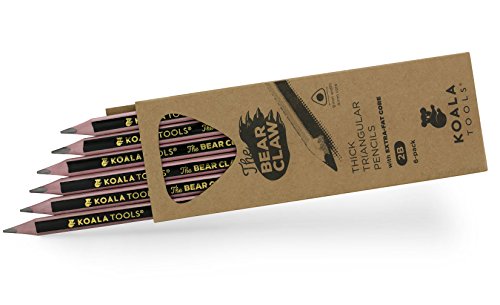 Koala Tools | Bear Claw Pencils (18 Count - 3 x 6-pack) - Fat, Thick, Strong, Triangular Grip, Graphite, 2B Lead with Eraser - Suitable for Kids, Art, Drawing, Drafting, Sketching & Shading - Thumbnail 5