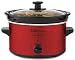 Elite Gourmet MST-275XR Electric Slow Cooker, Adjustable Temp, Entrees, Sauces, Stews and Dips, Dishwasher-Safe Glass Lid &&nbsp;Ceraic Pot, 2Qt Capacity, Metallic Red primary