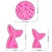 BBTO 5 Pieces Seashell Silicone Fondant Cake Molds Mermaid Tail Molds for Baking Cake Decorations Making Chocolate Sugar Craft DIY Cake Candy