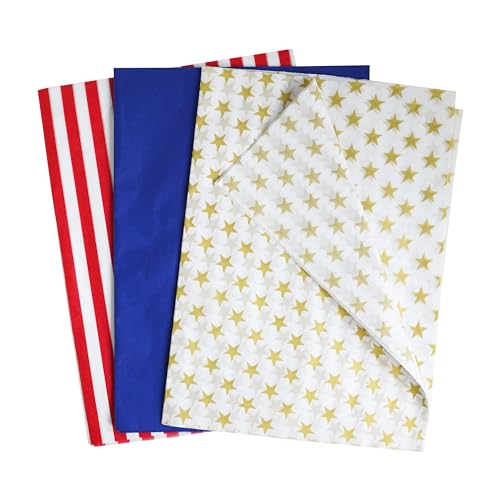 Bobobag 4th of July Patriotic Tissue Paper Bulk,100 Sheets 20