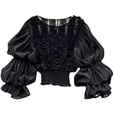 CUTEGAL Bell Sleeve Tops for Women Dressy Tops for Evening Wear Sexy Party Lace Blouses