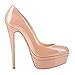 Onlymaker Women's Fashion Super High Heel Slip On Stiletto Pump Platform Closed Toe Wedding Party Shoes Nude 12 M US