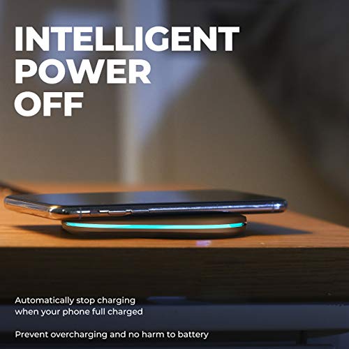 Zotoyi Wireless Charger Pad Fast Qi Certified Charging Pad Compatible iPhone X/Xs/Xs Max/Xr/8/8 Plus, Samsung Galaxy S9/S9 Plus/Note 8/S8/S8 Plus All Qi-Enabled Phones - Sliver
