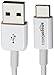Amazon Basics USB Type-C to USB-A 2.0 Male Charging Cable, 6 Feet (1.8 Meters), White - Pack of 5