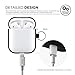 elago Silicone Case with Keychain Compatible with Apple AirPods Case 1 & 2, Front LED Visible, Supports Wireless Charging, Protective Silicone [Black]