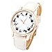 Top Plaza Fun Animal Series Twelve Cute Cats Scale Rose Golden Case PU Leather Strap Womens Girls Quartz Wrist Watch,White