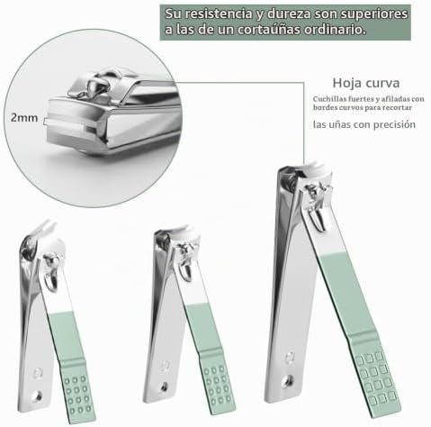 Manicura Pedicura Set, 18 Piezas Cortaúñas, Tijeras de Uñas con Herramientas Remover Cutícula, Acero Inoxidable, Profesional Cortaúñas para Viajes y hogar, con Caja de Cuero, Verde