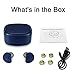 Wireless Earbuds, Soundmoov Truly Bluetooth Earphones with Charging Box Noise Cancelling Sweatproof Mini Bluetooth Headphones Compatible iPhone iPad, Smartphones Tablets, Laptop and More (Blue)