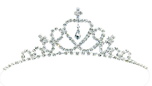 AshopZ Kids Sweet Crystal Tiara Crown for Flower Girls Bridesmaid, Silver