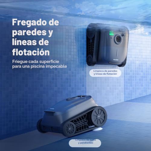 (2026 New) Pondee X5 Robot Pool and Wall Cleaner Without Cable, Water Line, Smart Navigation, Vacuum Cleaner 21 m³/h Saugkraft, 3 Brushless Motors, 180 Min Autonomy, Pools up to 300 m2