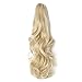 Claw Ponytail Extension Short Curly Wave 145G Thick Jaw Ponytails Pony Tail Hairpiece Clip in Hair Extensions Real Natural as Human Synthetic Fibre for Women 18 inch bleach blonde