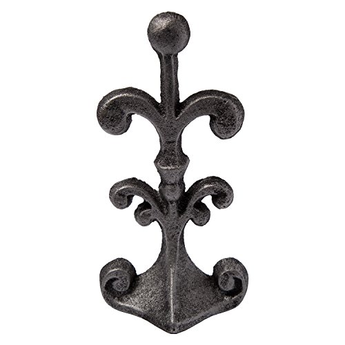 image for Fleur De Lis Cast Iron Door Stop | Decorative Door Stopper Wedge | wit