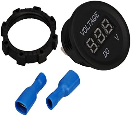 車 オートバイ 高品質 ブルー ラウンド Dc12v 24v パネル 電圧計 メーター デジタル 送料無料でお届けします ボルト 緑