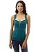 PattyBoutik Women Zip Front V-Neck Tank Top (Teal Medium)