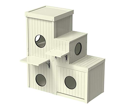 Photo 1 of ******PARTIAL SET (BOX 1 OF 2) - PRICE ADJUSTED***
New Age Pet ECOFLEX Kitty Katio Cat House with 4 Cubes, 2 Shelf Indoor/Outdoor Tower with Hidden Litter Area, Moisture Resistant, Pairs with Kitty Katio Pen