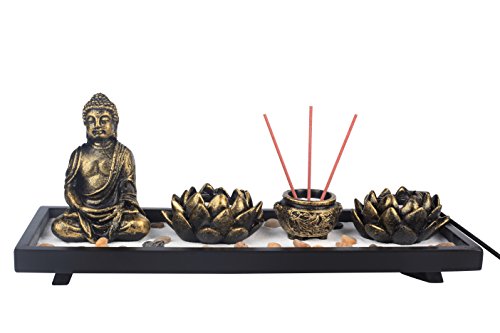 I-MART Home Decor Zen Garden Sand Set Buddha Holder/ Lots Candle Holder/ Incense Burner