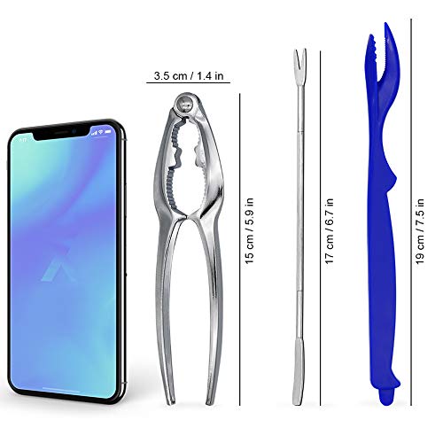 14 Piece Seafood Tools Set, Angela&Alex Nutcracker Crab Leg Crackers Kits Opener Shellfish Kitchen Accessories (6 Forks + 2 Crab Crackers + 6 Lobster Shellersï¼‰