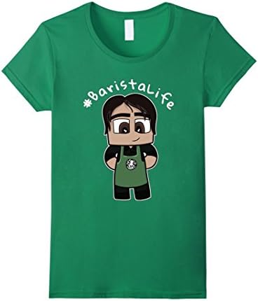 Womens Barista Life Coffee Lovers Cute T-Shirt Large Kelly Green