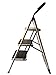 LavoHome 330lbs Upper Reach Reinforced Metal Folding Step Ladder Stool Household Kitchen Use (Three Step Ladder)