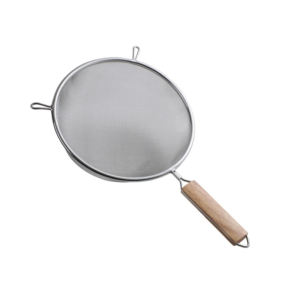 Sieve with Wooden Handle, Stainless Steel, 18cm in Diameter.