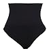 Lelinta Women High-Waisted Thong Body Shaper Boyshorts Control Brief,Black,L(Fit For Waist:27.6