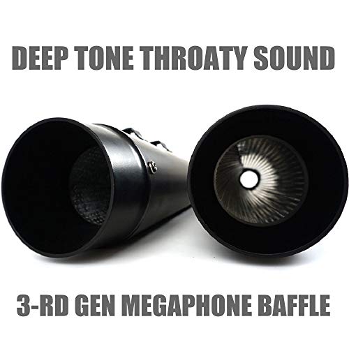 SHARKROAD 4.4" LargeOutlet Black Megaphone Slip On Muffler Exhaust For