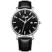 SONGDU Men's Ultra-Thin Quartz Analog Date Wrist Watch with Black Leather Strap