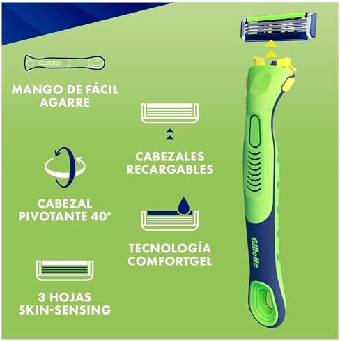 Navalha masculina com sensor sensível 3+ e 9 recargas