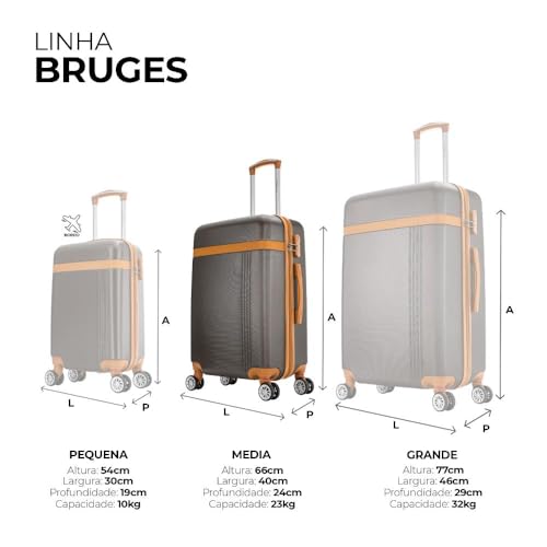 Mala de viagem grande 32kg Bruges Swiss Move Marrom
