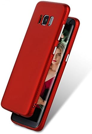Samsung Galaxy S8 Case, Arukas PC + TPU Hybrid Ultra-Thin [ Perfect Fit ] Cover Case Shock Absorption Anti-Scratch Case Friendly Durable Full Protective for Samsung Galaxy S8 (red)